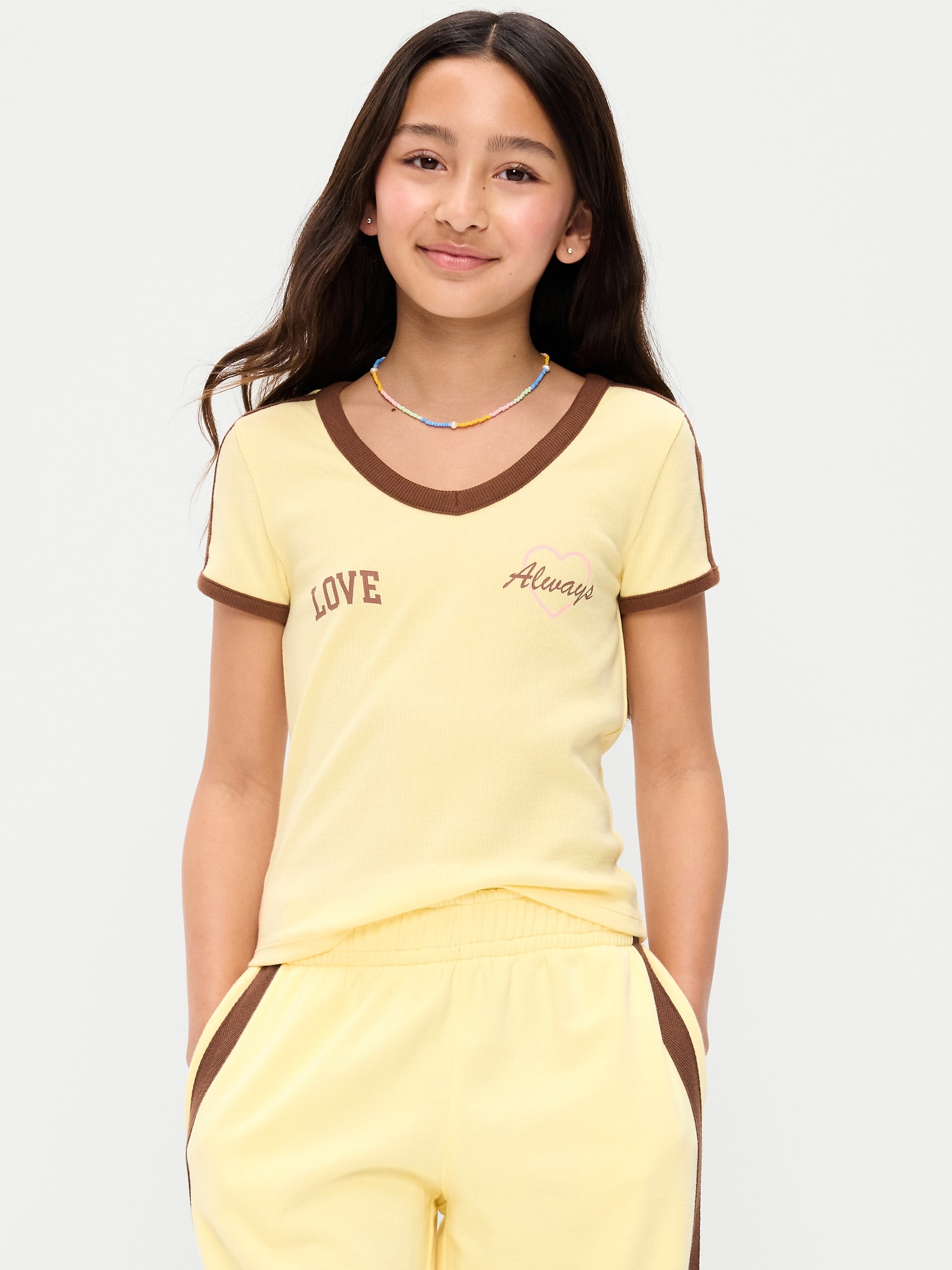 Fitted Short-Sleeve Graphic T-Shirt for Girls