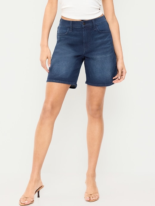 Image number 2 showing, High-Waisted Wow Jean Shorts -- 7-inch inseam