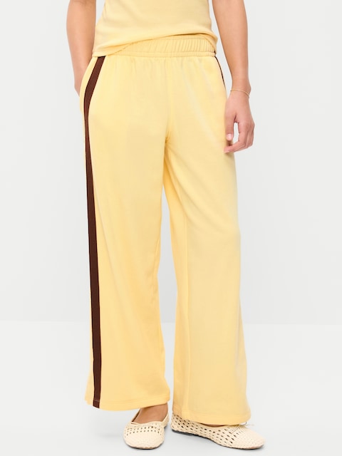 PANTALON EN JERSEY BOUCLETTE COUPE GÉNÉREUSE À JAMBE DROITE RÉTRO POUR FILLE