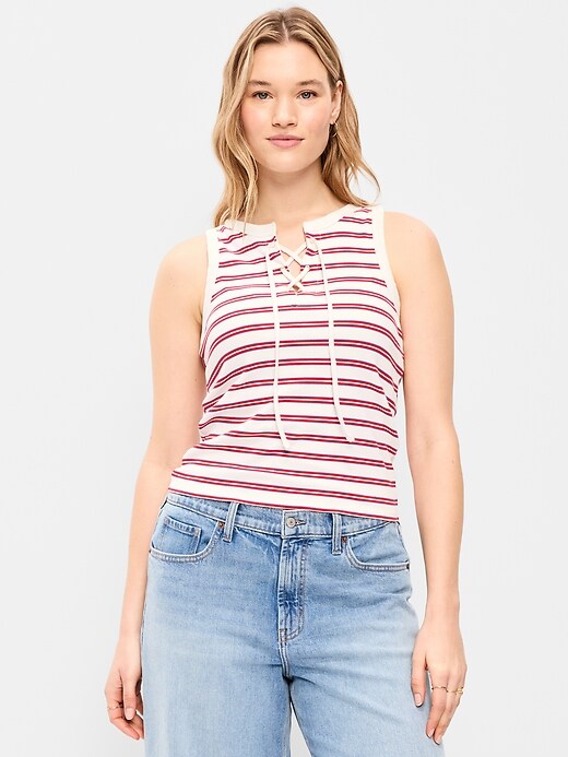 Image number 6 showing, Lace-Up Tank Top