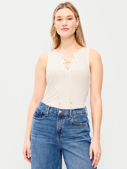 Image number 6 showing, Lace-Up Tank Top