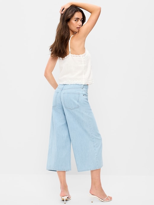 Image number 3 showing, Mid-Rise Loose Culotte Jeans