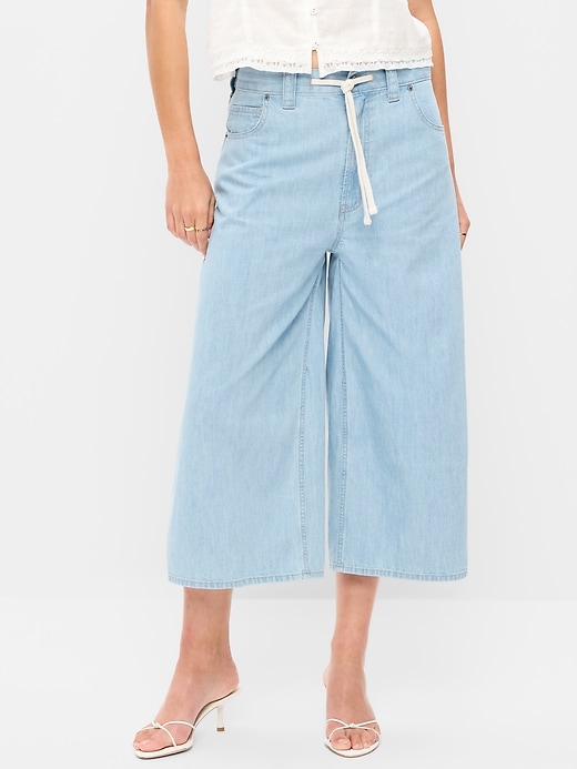 Image number 2 showing, Mid-Rise Loose Culotte Jeans