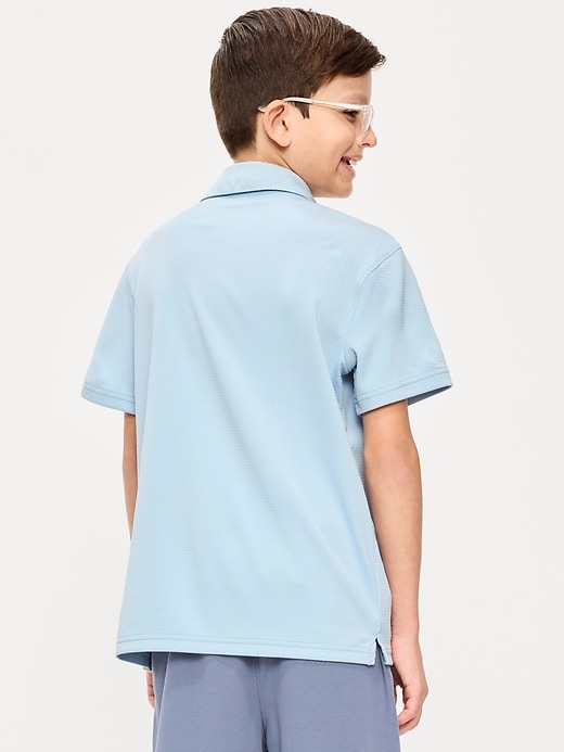Image number 2 showing, Short-Sleeve Textured Mesh Polo Shirt for Boys