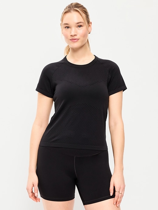 Image number 5 showing, Seamless Textured Cropped T-Shirt
