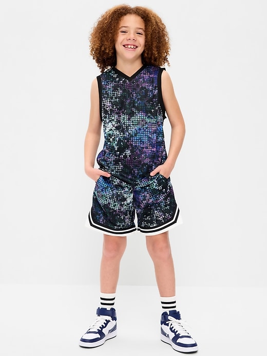 L'image numéro 7 présente Bermuda de basketball en maille pour garçon