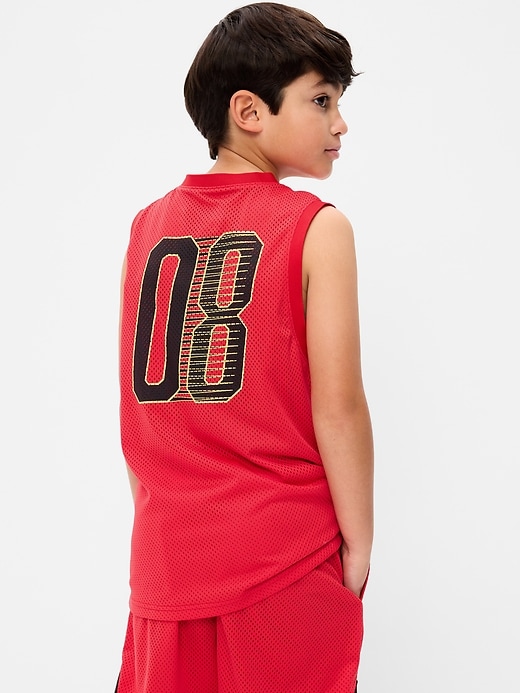 Image number 2 showing, Mesh Graphic Basketball Tank Top for Boys
