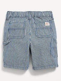 Image number 2 showing, Baggy Striped Carpenter Jean Shorts for Toddler Boys