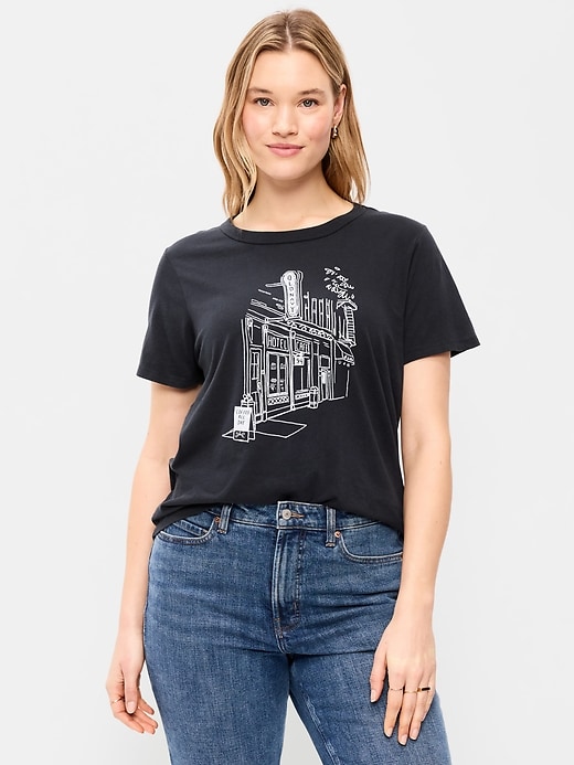 L'image numéro 6 présente T-shirt passe-partout ras du cou à logo imprimé