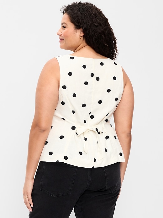 L'image numéro 6 présente Haut boutonné en mélange de lin