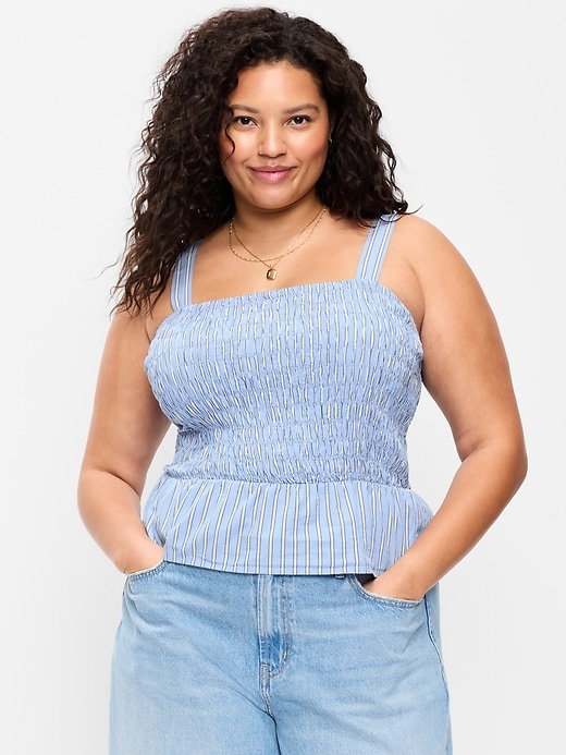 Image number 5 showing, Smocked Peplum Tank Top