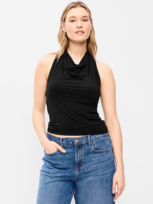 Image number 4 showing, Cowl-Neck Halter Top
