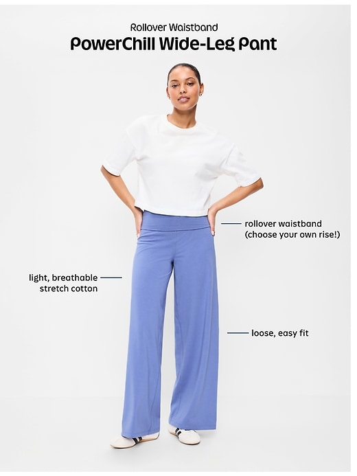 L'image numéro 9 présente Pantalon PowerChill jambe large à taille haute et rabattable