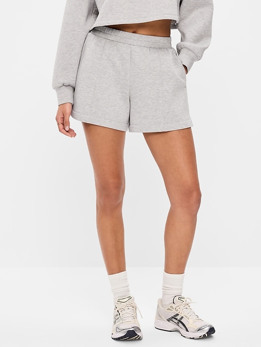 Image number 1 showing, High-Waisted Bounce Fleece Shorts -- 5-inch inseam