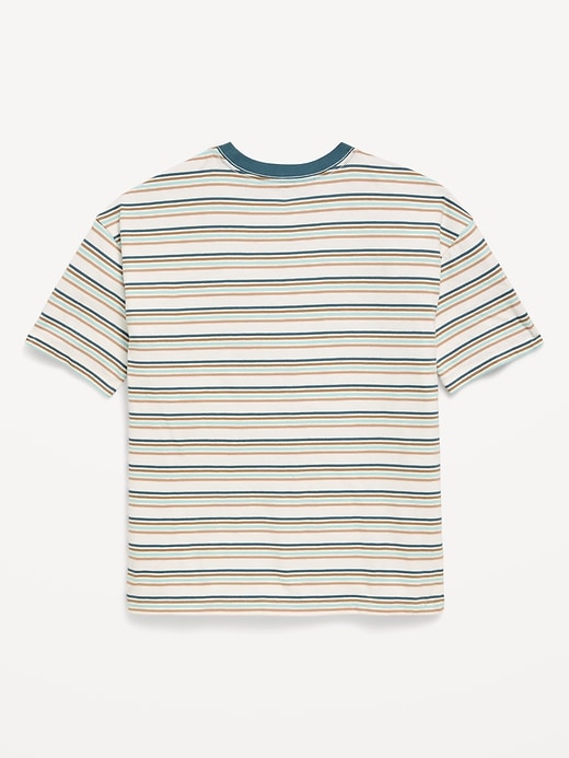 Image number 3 showing, Oversized Short-Sleeve Striped T-Shirt for Boys