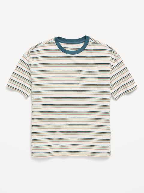 Oversized Short-Sleeve Striped T-Shirt for Boys