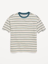 Image number 2 showing, Oversized Short-Sleeve Striped T-Shirt for Boys