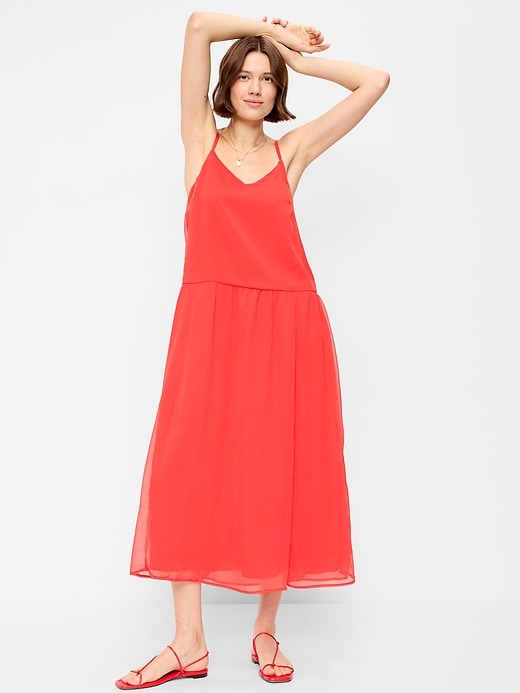 Image number 1 showing, Chiffon Drop-Waist Maxi Dress