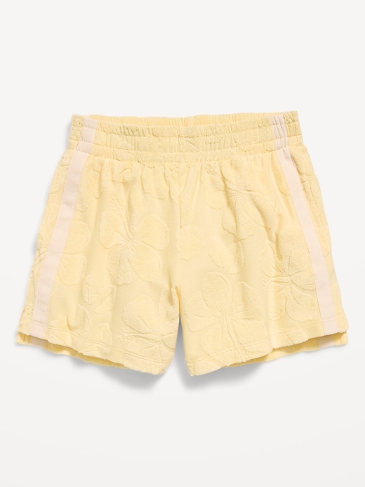 L'image numéro 2 présente Short taille haute texturé en jersey bouclette pour fille