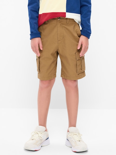 Knee Length Baggy Ripstop Cargo Shorts for Boys