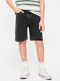 Image number 1 showing, Knee Length Baggy Jean Shorts for Boys
