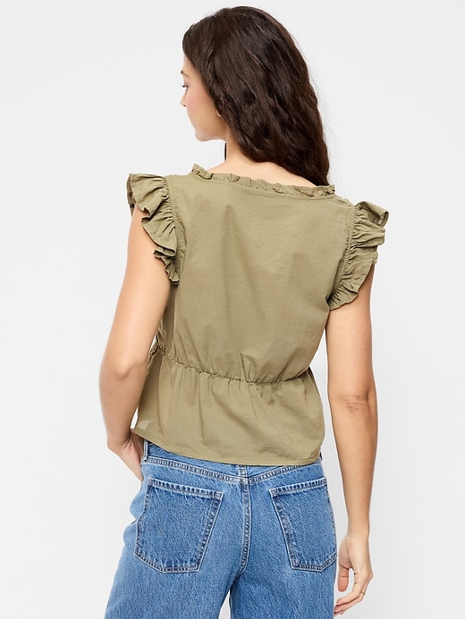 Image number 2 showing, Flutter-Sleeve Emboirdered Top