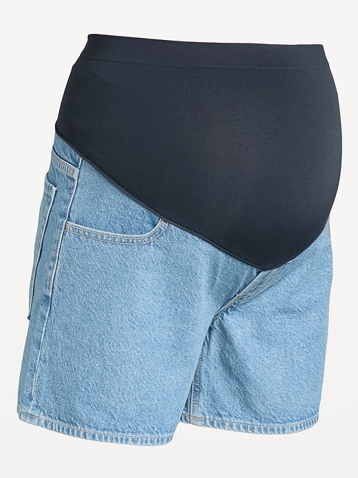 Image number 4 showing, Maternity Full-Panel Baggy Short -- 5-inch inseam