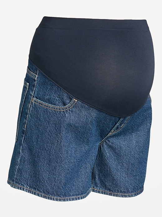 Image number 2 showing, Maternity Full-Panel Baggy Short -- 5-inch inseam