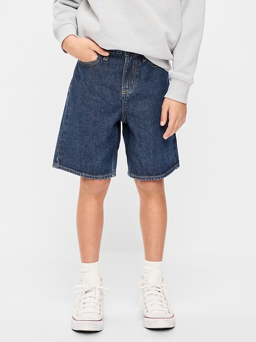 Image number 1 showing, Knee Length Baggy Jean Shorts for Boys