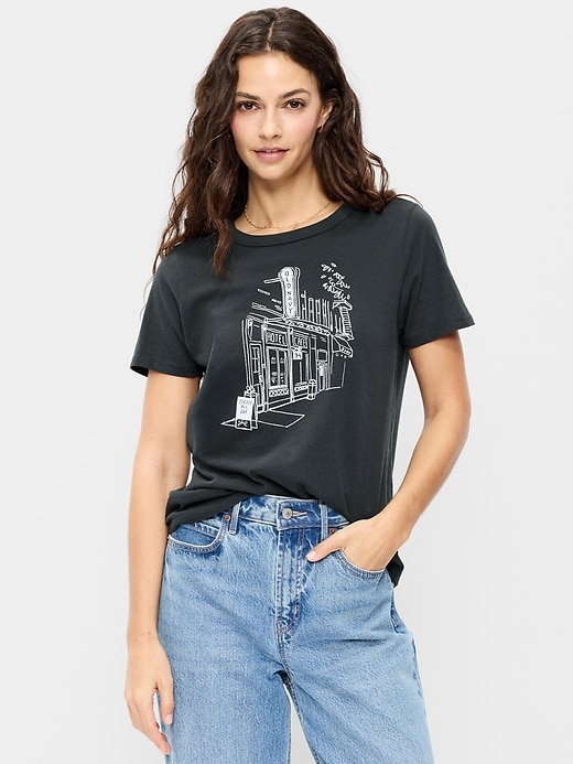 L'image numéro 1 présente T-shirt passe-partout ras du cou à logo imprimé