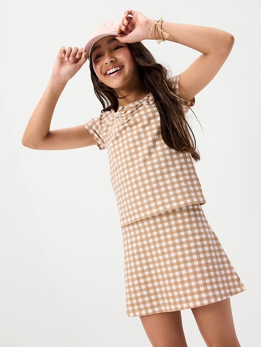 L'image numéro 3 présente Jupe-short à taille haute pour fille