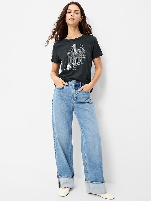 L'image numéro 3 présente T-shirt passe-partout ras du cou à logo imprimé