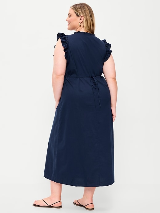 Image number 4 showing, Ruffle-Trim V-Neck Midi Dress