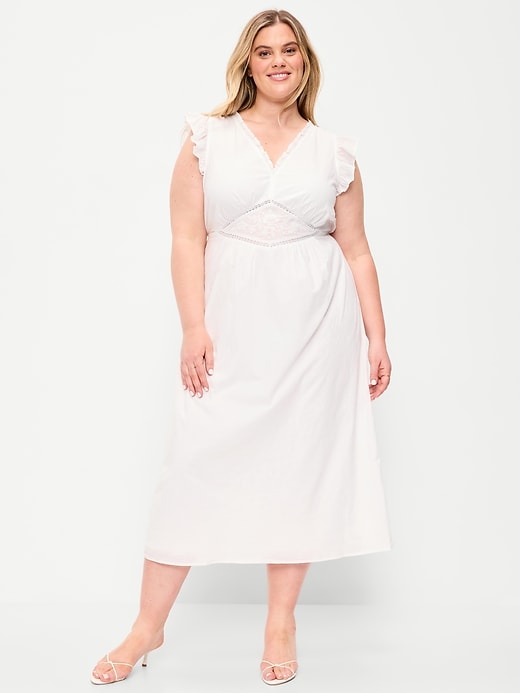 Image number 4 showing, V-Neck Flutter-Sleeve Midi Dress