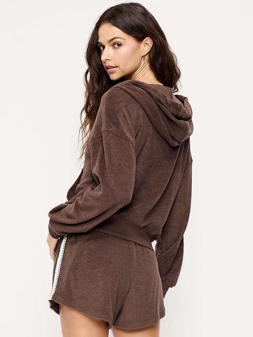 Image number 2 showing, Terry Cloth Full-Zip Hoodie Sweatshirt