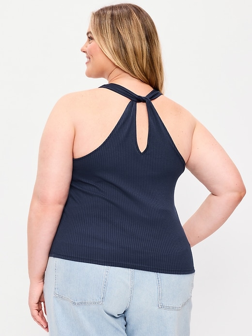 Image number 9 showing, Sleeveless Ribbed Loop-Back Tank Top