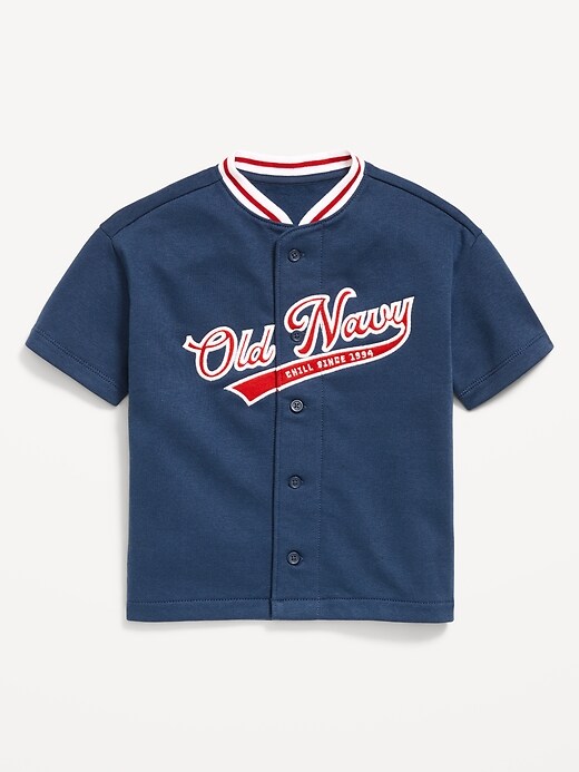 L'image numéro 1 présente Chandail de baseball surdimensionné en coton ouaté à logo imprimé pour tout-petit