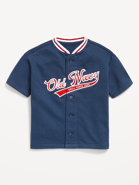 CHANDAIL DE BASEBALL SURDIMENSIONNÉ EN COTON OUATÉ À LOGO IMPRIMÉ POUR TOUT-PETIT
