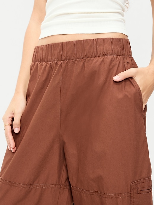 Image number 4 showing, Mid-Rise Pull-On Cropped Utility Pants