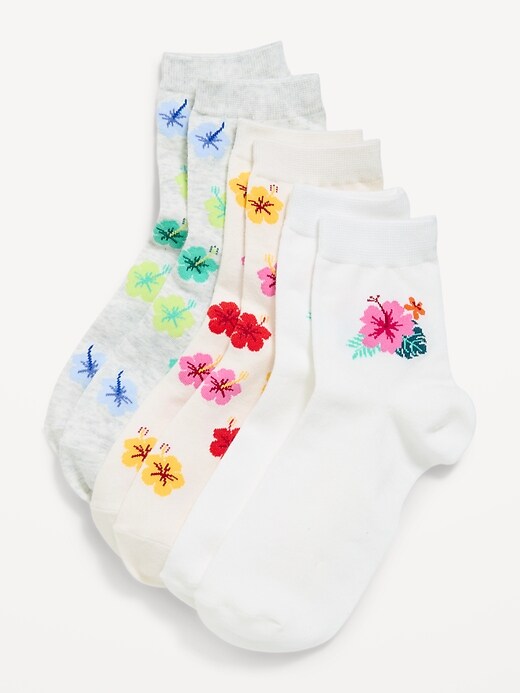 Image number 1 showing, Novelty Quarter Crew Socks 3-Pack for Women
