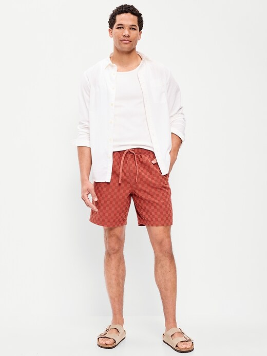 Image number 1 showing, Textured-Knit Jogger Shorts -- 7-inch inseam