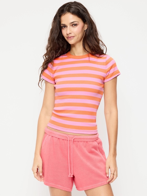 Snug Crop Ribbed T-Shirt