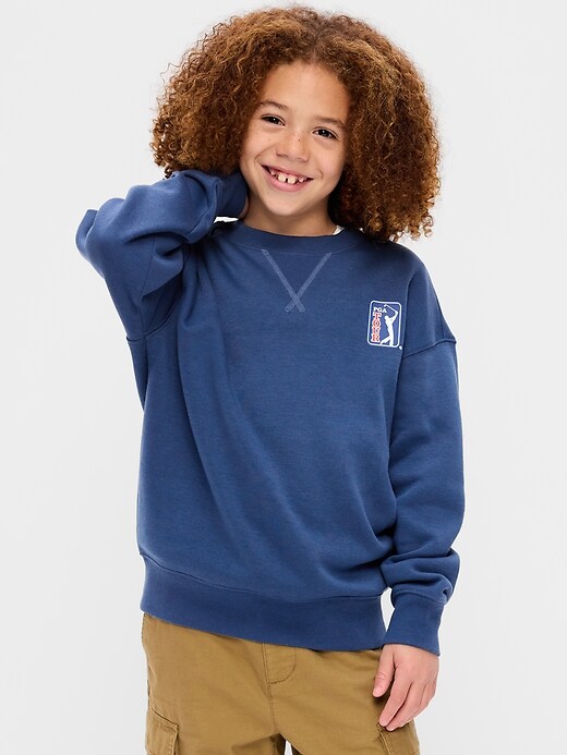 Image number 1 showing, PGA TOUR™ Oversized Gender-Neutral Graphic Sweatshirt for Kids
