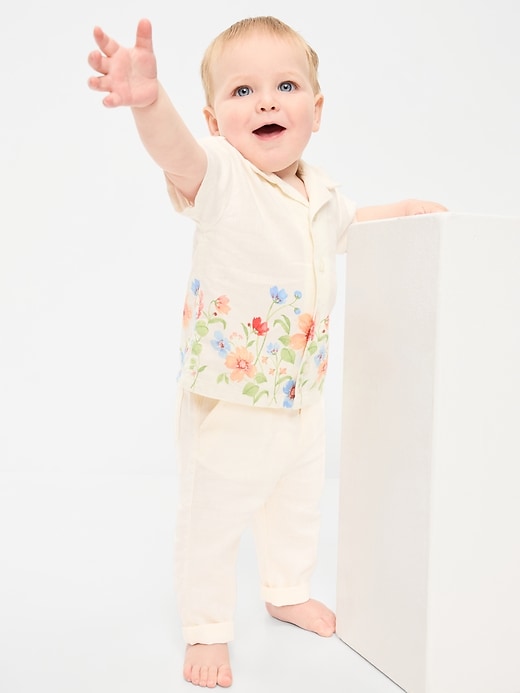 Image number 1 showing, Linen-Blend Pants for Baby