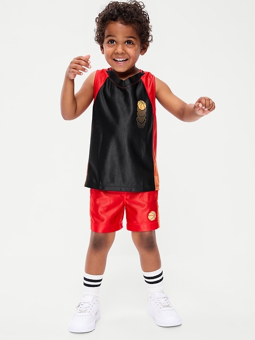 L'image numéro 1 présente Camisole de basketball surdimensionnée à imprimé pour tout-petit