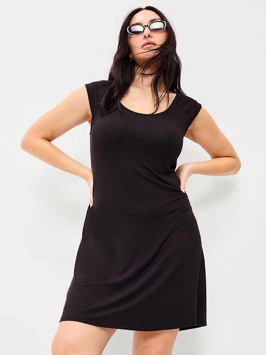 Image number 3 showing, Short-Sleeve Scoop-Neck Mini Dress