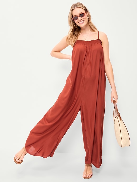 Image number 3 showing, Airy Smocked-Top Jumpsuit