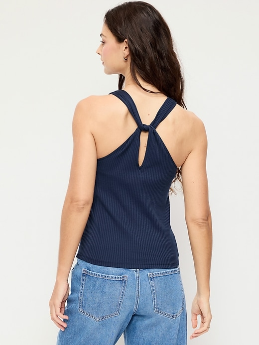 Image number 2 showing, Sleeveless Ribbed Loop-Back Tank Top