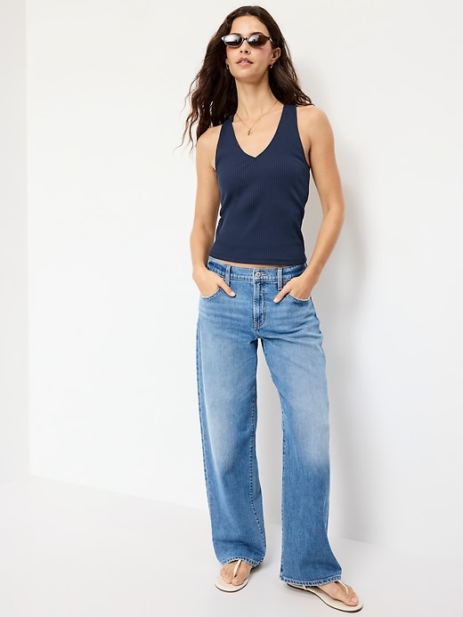 Image number 3 showing, Sleeveless Ribbed Loop-Back Tank Top