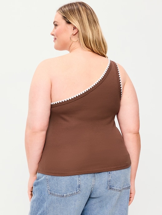 L'image numéro 7 présente Camisole monobretelle côtelée